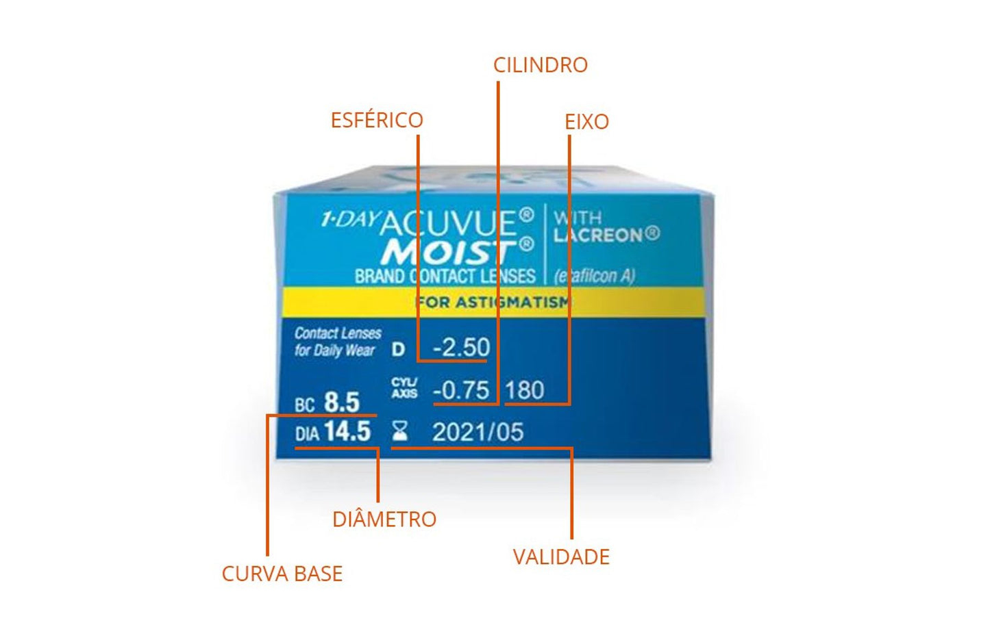 Lente de Contato 1 Day Moist para Astigmatismo